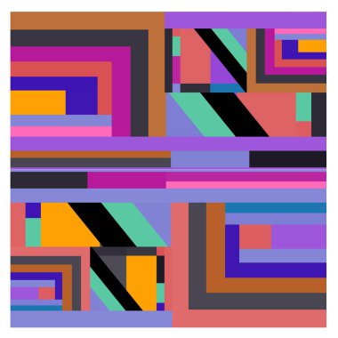 Kaynak için vektör renkli geometrik ve eğri arkaplan deseni