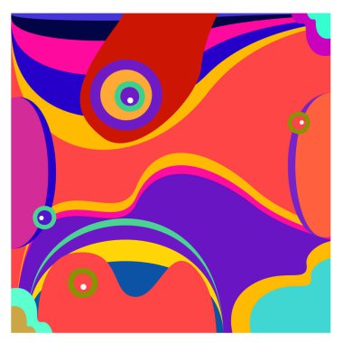 Kaynak için vektör renkli geometrik ve eğri arkaplan deseni