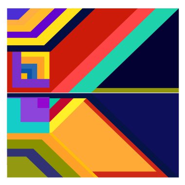 Kaynak için vektör renkli geometrik ve eğri arkaplan deseni