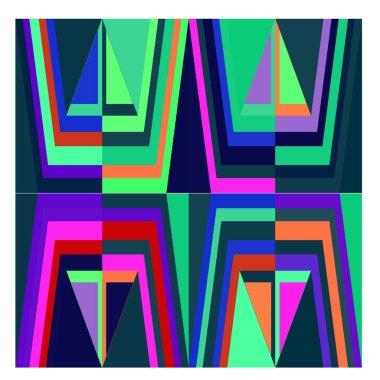 Kaynak için vektör renkli geometrik ve eğri arkaplan deseni