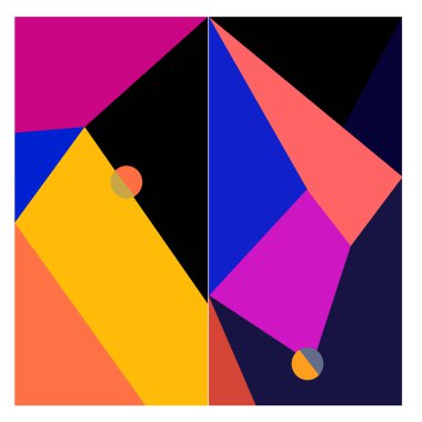 Kaynak için vektör renkli geometrik ve eğri arkaplan deseni