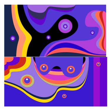 Kaynak için vektör renkli geometrik ve eğri arkaplan deseni