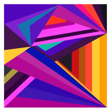 Kaynak için vektör renkli geometrik ve eğri arkaplan deseni