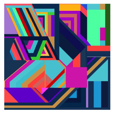 Kaynak için vektör renkli geometrik ve eğri arkaplan deseni