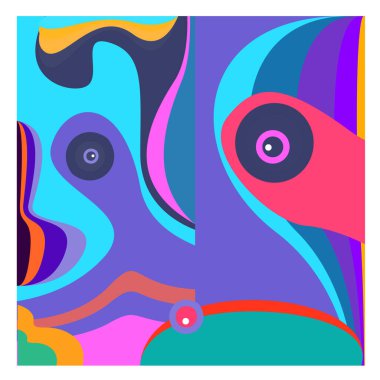 Kaynak için vektör renkli geometrik ve eğri arkaplan deseni