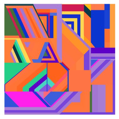 Kaynak için vektör renkli geometrik ve eğri arkaplan deseni