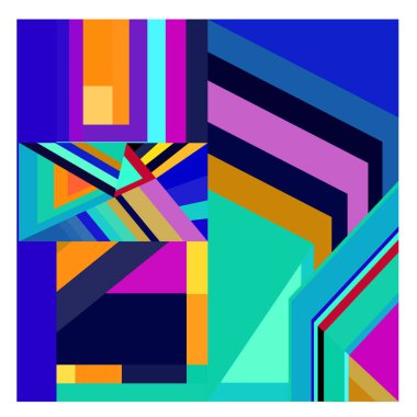 Kaynak için vektör renkli geometrik ve eğri arkaplan deseni