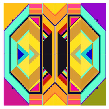 Kaynak için vektör renkli geometrik ve eğri arkaplan deseni