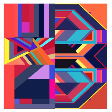 Kaynak için vektör renkli geometrik ve eğri arkaplan deseni