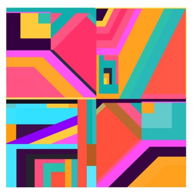 Kaynak için vektör renkli geometrik ve eğri arkaplan deseni