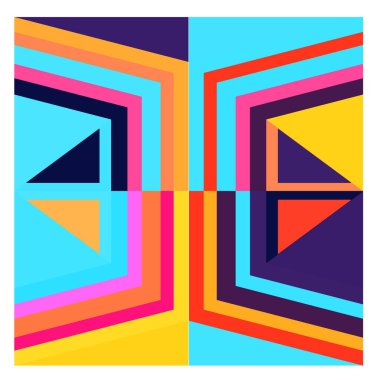 Kaynak için vektör renkli geometrik ve eğri arkaplan deseni