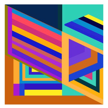 Kaynak için vektör renkli geometrik ve eğri arkaplan deseni