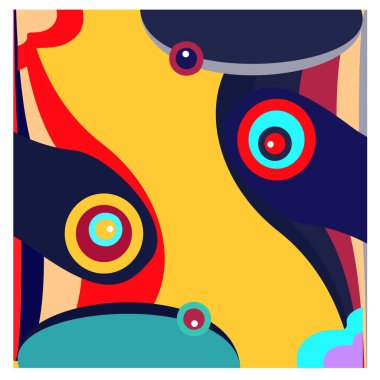 Kaynak için vektör renkli geometrik ve eğri arkaplan deseni