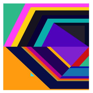 Kaynak için vektör renkli geometrik ve eğri arkaplan deseni