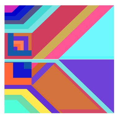 Kaynak için vektör renkli geometrik ve eğri arkaplan deseni