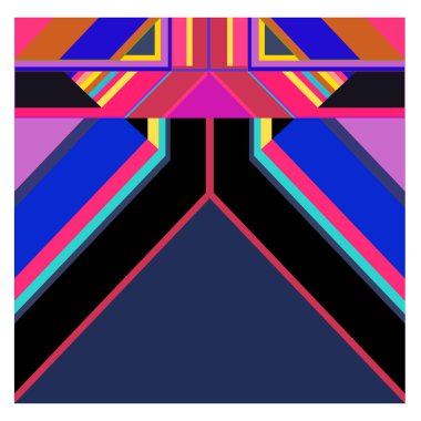 Kaynak için vektör renkli geometrik ve eğri arkaplan deseni