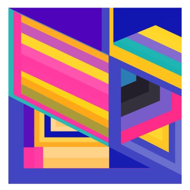 Kaynak için vektör renkli geometrik ve eğri arkaplan deseni