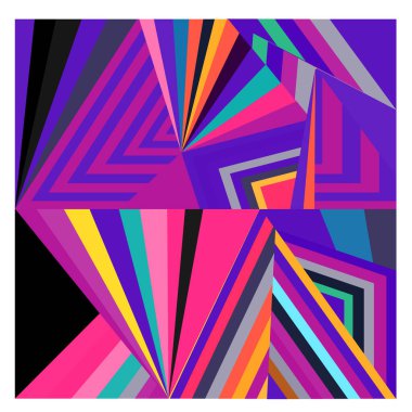 Kaynak için vektör renkli geometrik ve eğri arkaplan deseni