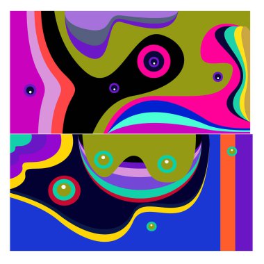 Kaynak için vektör renkli geometrik ve eğri arkaplan deseni