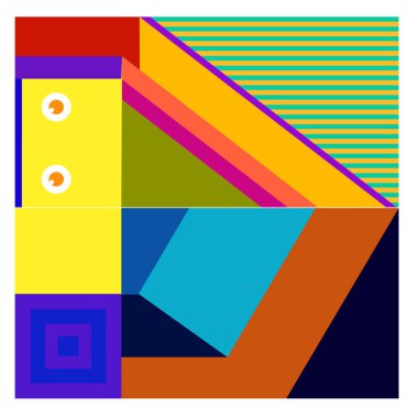 Kaynak için vektör renkli geometrik ve eğri arkaplan deseni