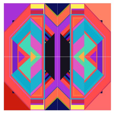 Kaynak için vektör renkli geometrik ve eğri arkaplan deseni