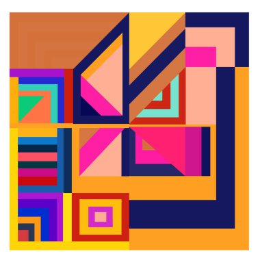 Kaynak için vektör renkli geometrik ve eğri arkaplan deseni