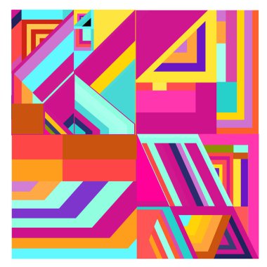 Kaynak için vektör renkli geometrik ve eğri arkaplan deseni