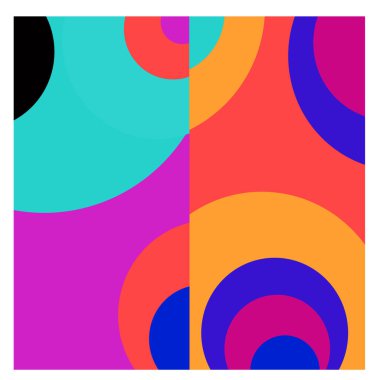 Kaynak için vektör renkli geometrik ve eğri arkaplan deseni