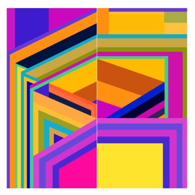 Kaynak için vektör renkli geometrik ve eğri arkaplan deseni