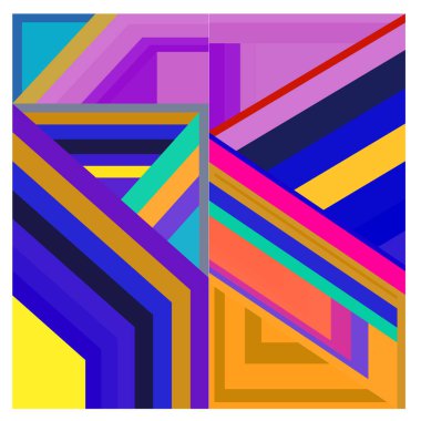 Kaynak için vektör renkli geometrik ve eğri arkaplan deseni