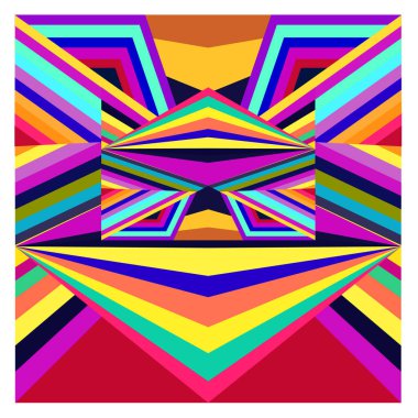 Kaynak için vektör renkli geometrik ve eğri arkaplan deseni