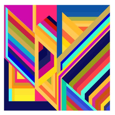 Kaynak için vektör renkli geometrik ve eğri arkaplan deseni