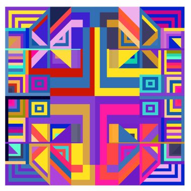 Kaynak için vektör renkli geometrik ve eğri arkaplan deseni