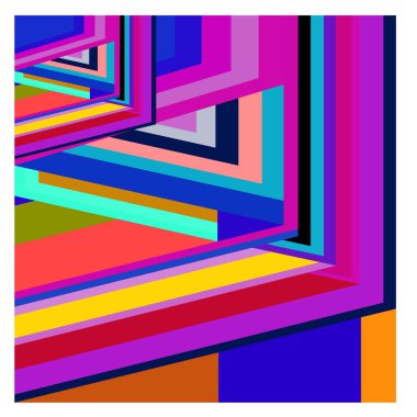 Kaynak için vektör renkli geometrik ve eğri arkaplan deseni