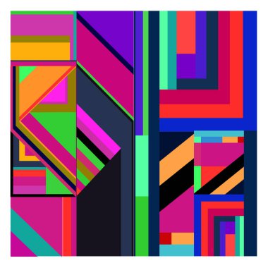 Kaynak için vektör renkli geometrik ve eğri arkaplan deseni