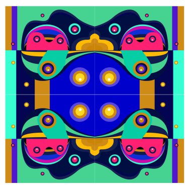 Kaynak için vektör renkli geometrik ve eğri arkaplan deseni