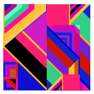 Kaynak için vektör renkli geometrik ve eğri arkaplan deseni