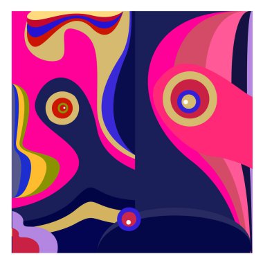 Kaynak için vektör renkli geometrik ve eğri arkaplan deseni