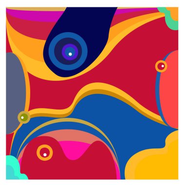 Kaynak için vektör renkli geometrik ve eğri arkaplan deseni