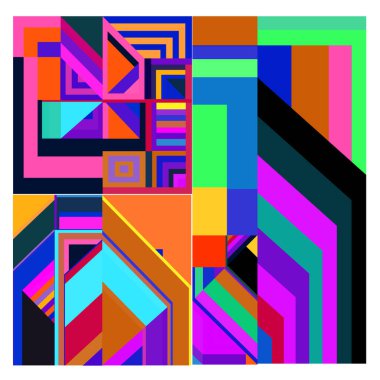 Kaynak için vektör renkli geometrik ve eğri arkaplan deseni