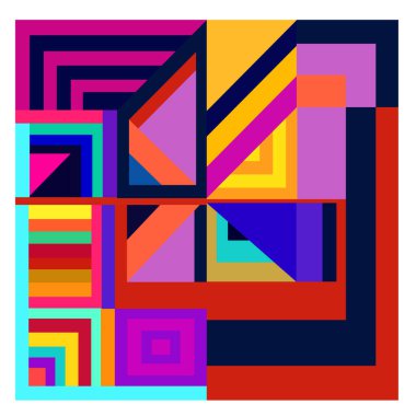 Kaynak için vektör renkli geometrik ve eğri arkaplan deseni