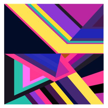 Kaynak için vektör renkli geometrik ve eğri arkaplan deseni