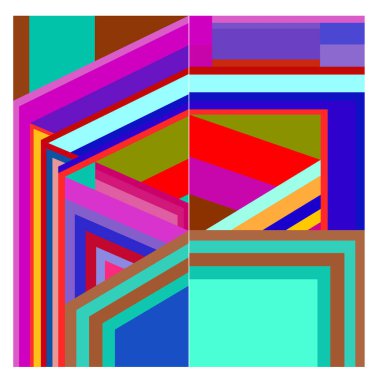 Kaynak için vektör renkli geometrik ve eğri arkaplan deseni