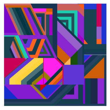 Kaynak için vektör renkli geometrik ve eğri arkaplan deseni