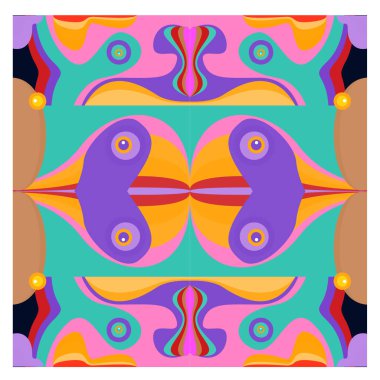 Kaynak için vektör renkli geometrik ve eğri arkaplan deseni