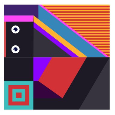 Kaynak için vektör renkli geometrik ve eğri arkaplan deseni