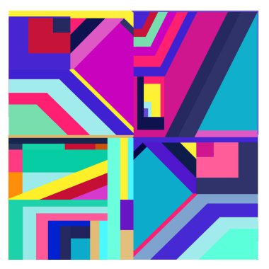 Kaynak için vektör renkli geometrik ve eğri arkaplan deseni