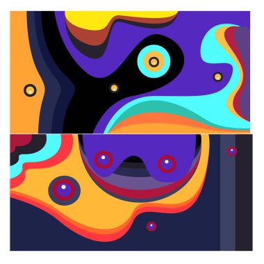 Kaynak için vektör renkli geometrik ve eğri arkaplan deseni