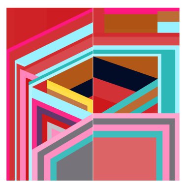 Kaynak için vektör renkli geometrik ve eğri arkaplan deseni