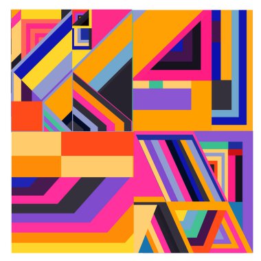 Kaynak için vektör renkli geometrik ve eğri arkaplan deseni